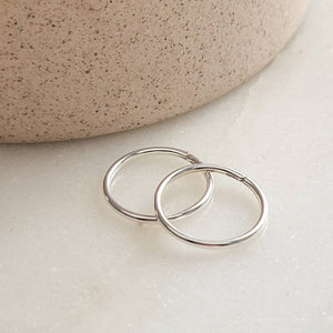 Sleeper Hoops • Thin Gold Hoop Earrings • Continuous Hoops • Endless Hoops • Comfort Hoops • Leave In Hoops • 20 Gauge • Delicate Jewelry