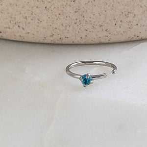 Tiny CZ Gemstone Nose Ring • Pretty & Delicate Nose Hoop • 20 Gauge Surgical Steel • Dainty Nose Ring •