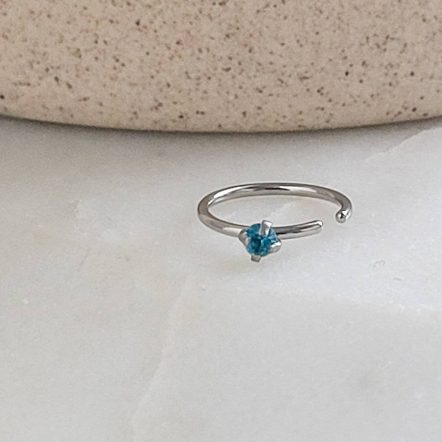 Tiny CZ Gemstone Nose Ring • Pretty & Delicate Nose Hoop • 20 Gauge Surgical Steel • Dainty Nose Ring •