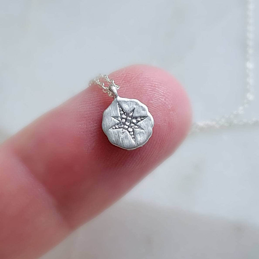 Compass Rose Necklace • Diamond CZ North Star • Gold Compass Necklace • Graduation Gift • Long Distance Friend • Layering Necklace