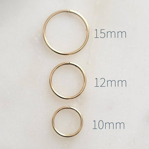 Sleeper Hoops • Thin Gold Hoop Earrings • Continuous Hoops • Endless Hoops • Comfort Hoops • Leave In Hoops • 20 Gauge • Delicate Jewelry