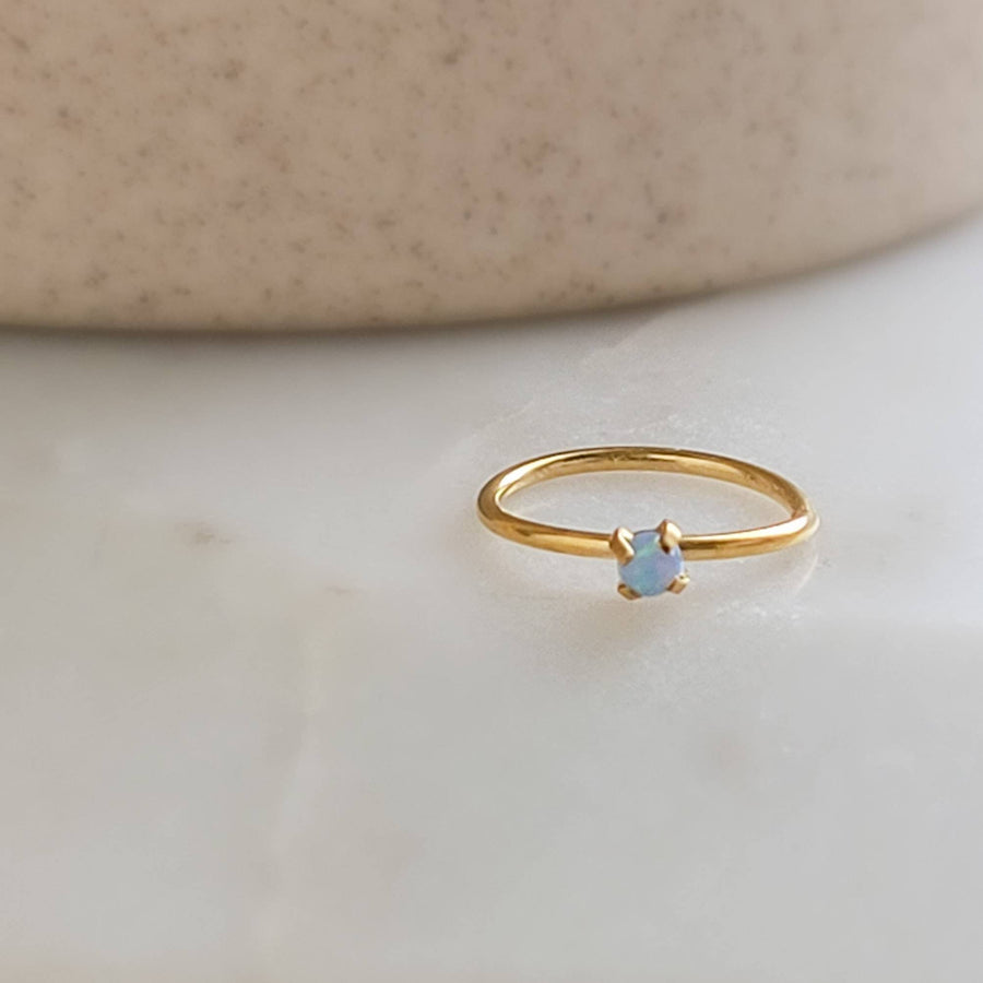 Dainty Opal Nose Ring • Thin Gold Nose Ring • 20 Gauge 316L Surgical Steel • Purple Opal • Waterproof • Dainty Nose Jewelry