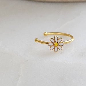 Dainty Daisy Nose Ring • Delicate Nose Hoop • Body Jewelry • Flower Nose Ring • 20 Gauge • Enamel Daisy