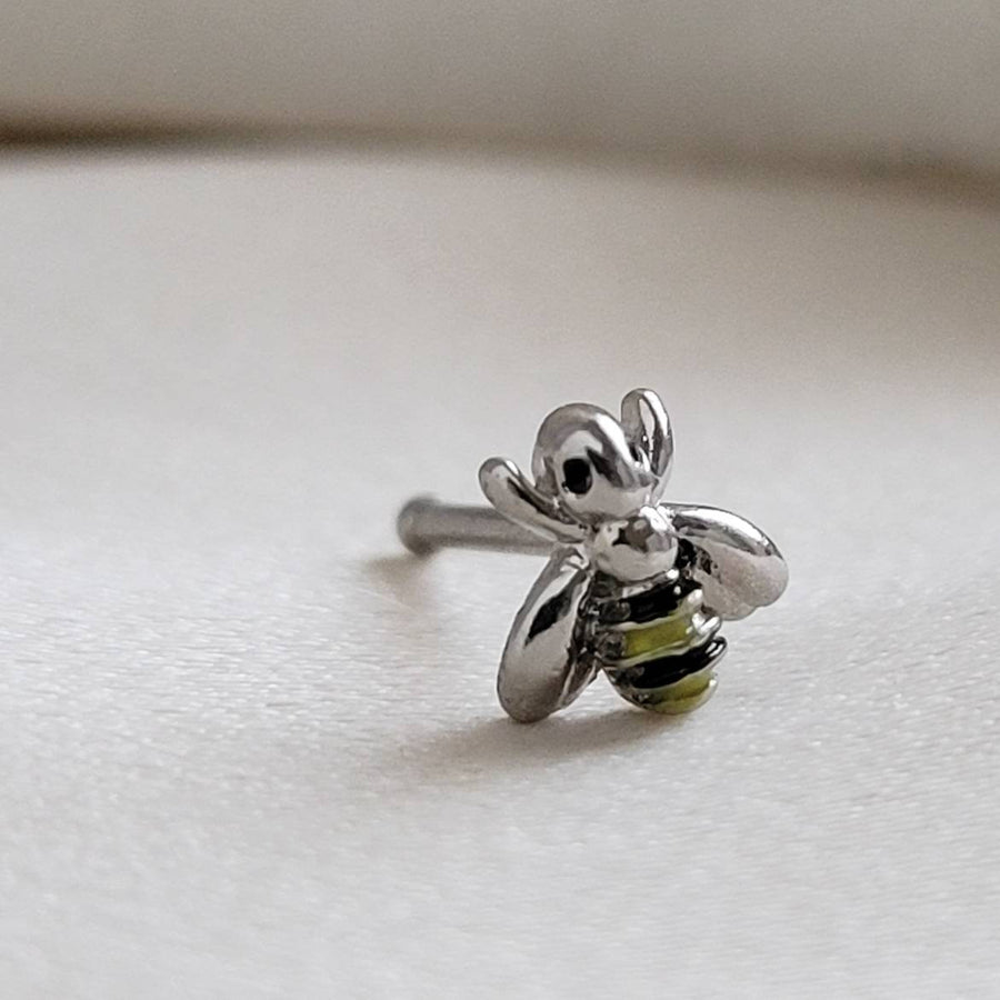 Little Bee Nose Stud • Nose Bone Jewelry • Tiny Bee Nose Jewelry • Cute Nose Stud • Surgical Steel • 20 Gauge • Gold Honey Bee