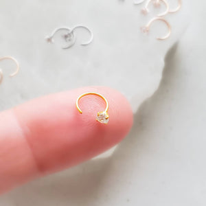 Our TINIEST Sparkle Hug Hoops • 20 Gauge • Thin CZ Hoops • Open Skinny Hoop • Modern Hoop Earrings • Tiny Sparkle Hug Hoops