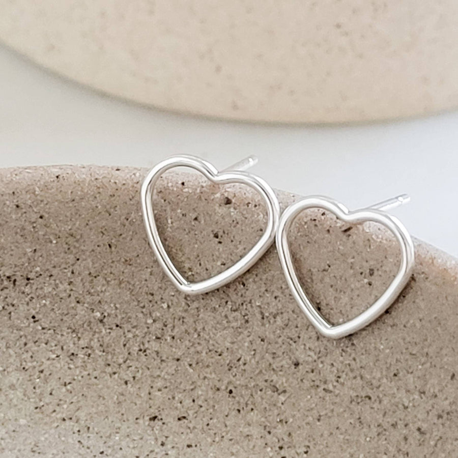 Delicate Gold Heart Studs • Wire Heart Studs • Heart Shaped Earrings • Delicate Heart Studs • Dainty Golden Hearts • Simple Wire Hearts