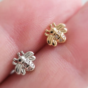 Little Bee Nose Stud • 20 Gauge L Bend • Nose Jewelry • Cubic Zirconia Accents • Cute Body Jewelry • Waterproof