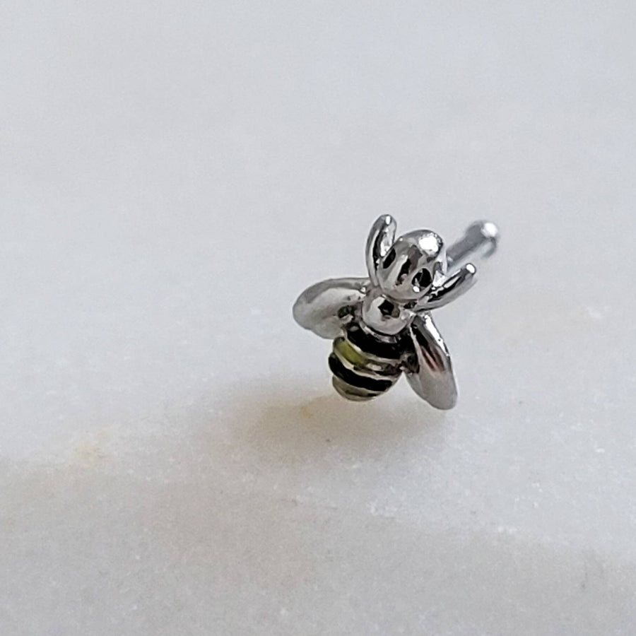 Little Bee Nose Stud • Nose Bone Jewelry • Tiny Bee Nose Jewelry • Cute Nose Stud • Surgical Steel • 20 Gauge • Gold Honey Bee