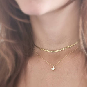 Tiny Polaris Necklace • North Star Charm • Dainty Gold Pendant • Diamond CZ Accent • Graduation Gift • Layering Necklace • Celestial Charm