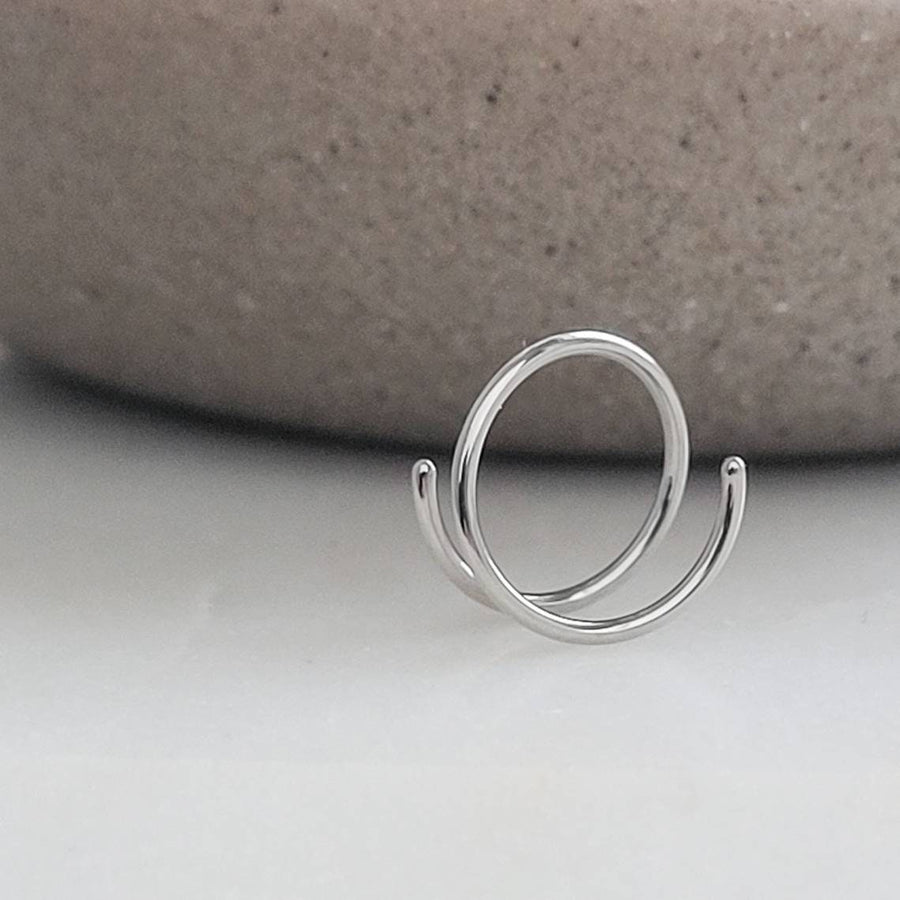 Double Nose Hoop • Spiral Nose Ring • 20 Gauge Surgical Steel • Double Twist • Double Piercing