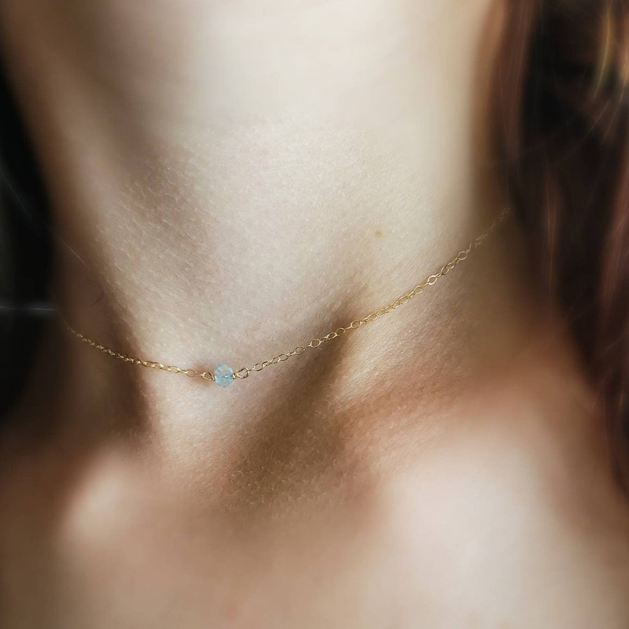 Dainty Birthstone Necklace • Tiny Gemstone • Birthday Gift • Layering Necklace • Personalized Jewelry • Delicate Gold Chain • Gift For Her