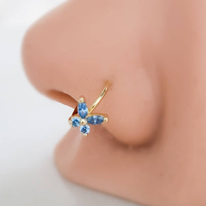 Butterfly Nose Hoop • 20 Gauge • Cubic Zirconia Butterfly Nose Ring • Nose Jewelry • Dainty Butterfly • Nose Piercing