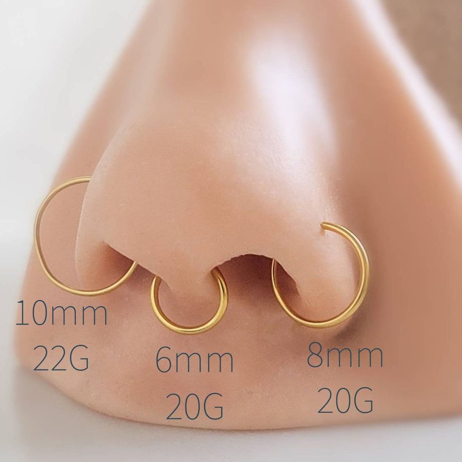 Super Thin Endless Nose Hoop • Tiny Hoop • Sleeper Hoop • Lip Ring • Dainty Earring • Cartilage • Septum • Nose Ring • Eyebrow Ring • 20g