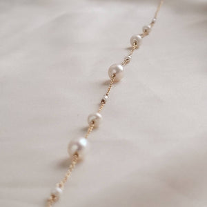 Multi white pearl station necklace - By Studio Blue