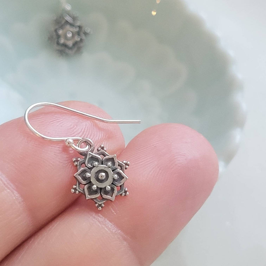 Bronze or Sterling silver Mandala drop earrings by Studio Blue on Etsy