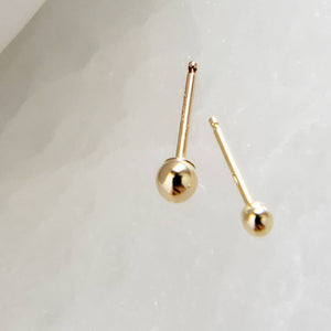 14K Gold Studs • Tiny Ball Studs • Delicate Stud Earrings • Minimalist Earrings • Round Gold Studs • Post Earring • Ball Studs • Dainty Stud