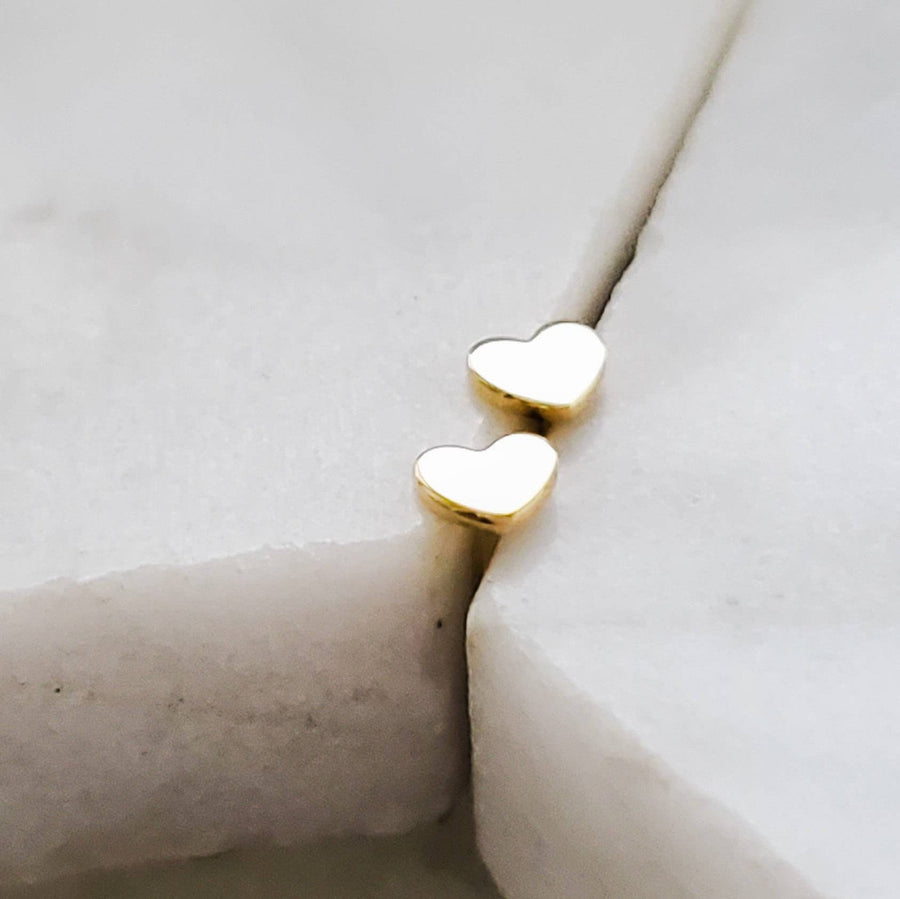 14K Gold Tiny Heart Studs • Tiny Gold Studs • Delicate Stud Earrings • Minimalist Earrings • Post Earrings • Dainty 14 karat Hearts