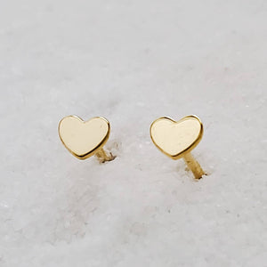 14K Gold Tiny Heart Studs • Tiny Gold Studs • Delicate Stud Earrings • Minimalist Earrings • Post Earrings • Dainty 14 karat Hearts