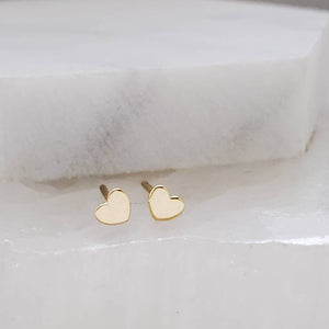 14K Gold Tiny Heart Studs • Tiny Gold Studs • Delicate Stud Earrings • Minimalist Earrings • Post Earrings • Dainty 14 karat Hearts