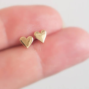 Teeny Tiny Heart Studs • Small Earring Studs • Petite Hearts • Solid Heart Posts • Simple Minimal Earrings • Sterling Silver Heart Studs