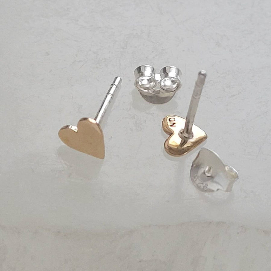 Teeny Tiny Heart Studs • Small Earring Studs • Petite Hearts • Solid Heart Posts • Simple Minimal Earrings • Sterling Silver Heart Studs