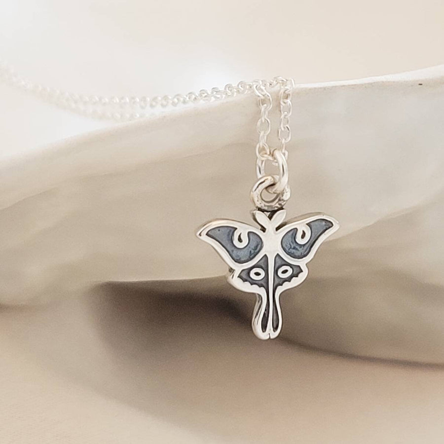 Sterling silver Luna Moth necklace by Studio Blue on Etsy