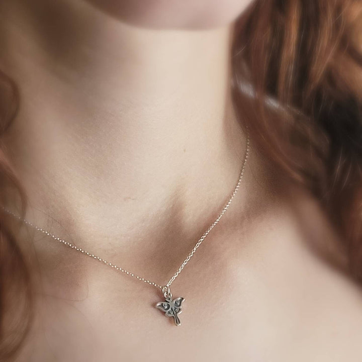 Tiny Luna Moth Necklace • Sterling Silver Moth Charm • Silver Luna Moth • Gift For Her • Dainty Layering Necklace