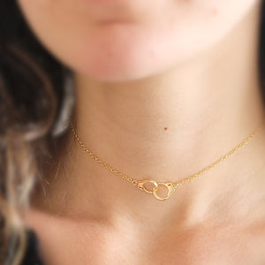 Gold Handcuff Choker on model by Studio Blue on Etsy