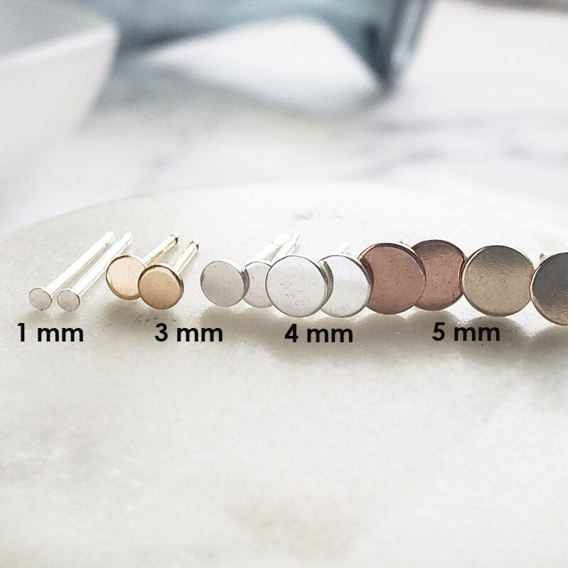 Tiny Dot Stud Earrings • Choose Your Size • Pair of Gold or Silver Studs • Small Stud Earrings • Minimalist Earrings • Delicate Gold Studs