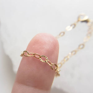 Sparkle Chain Bracelet • Diamond Cut Link • Delicate Gold Bracelet • Stacking • Layering • Gift For Her • Girlfriend Gift • Dainty Jewelry