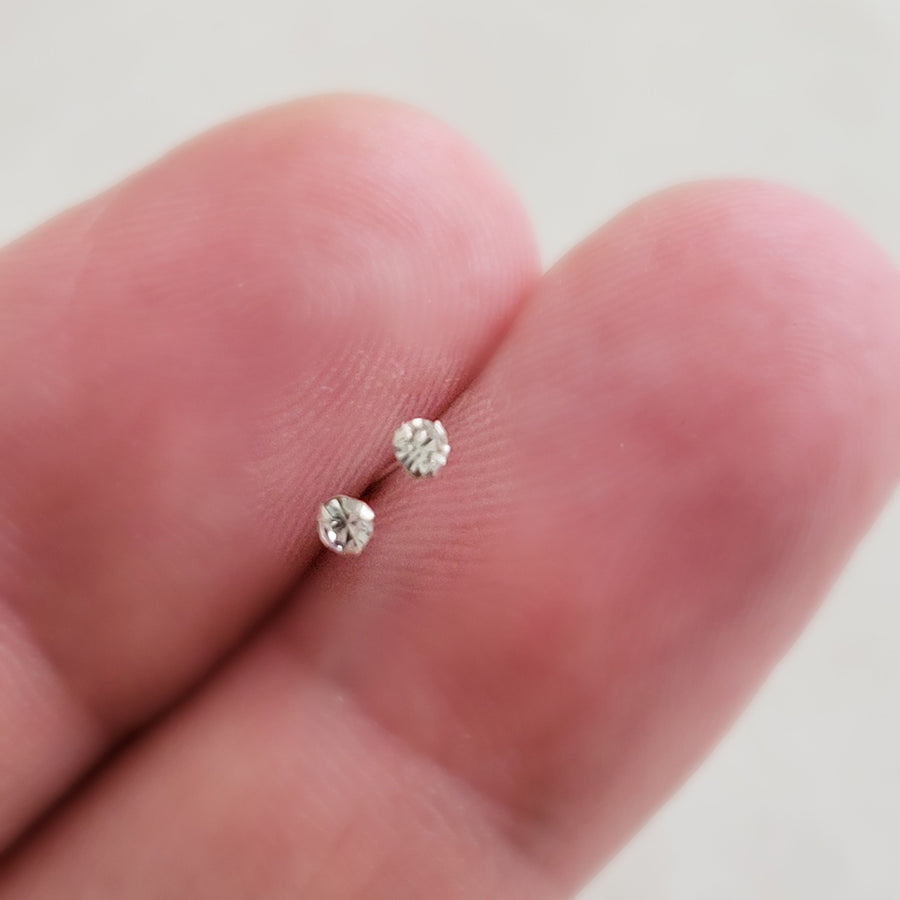 Super Tiny CZ Stud Earrings • Cubic Zirconia Studs • Dainty Silver Earring Studs • Delicate Sparkle Studs • Multiple Piercing Studs