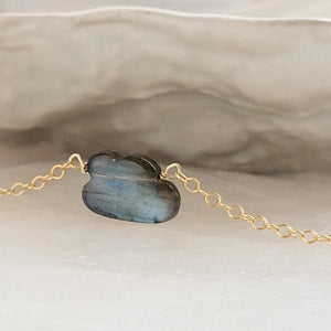 Gemstone Cloud Necklace, Labradorite and 14k gold fill chain, by Studio Blue on Etsy