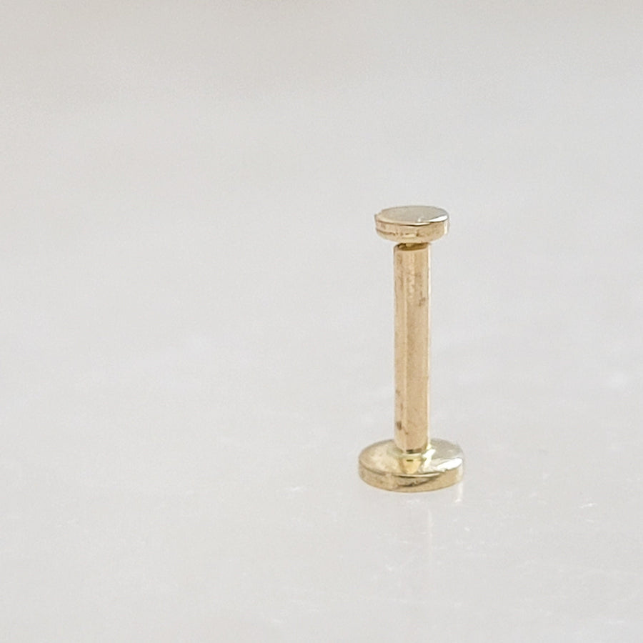 Tiny 2mm dot studs in solid 14k Gold, Screw in flat back nap in earrings by Studio Blue on Etsy