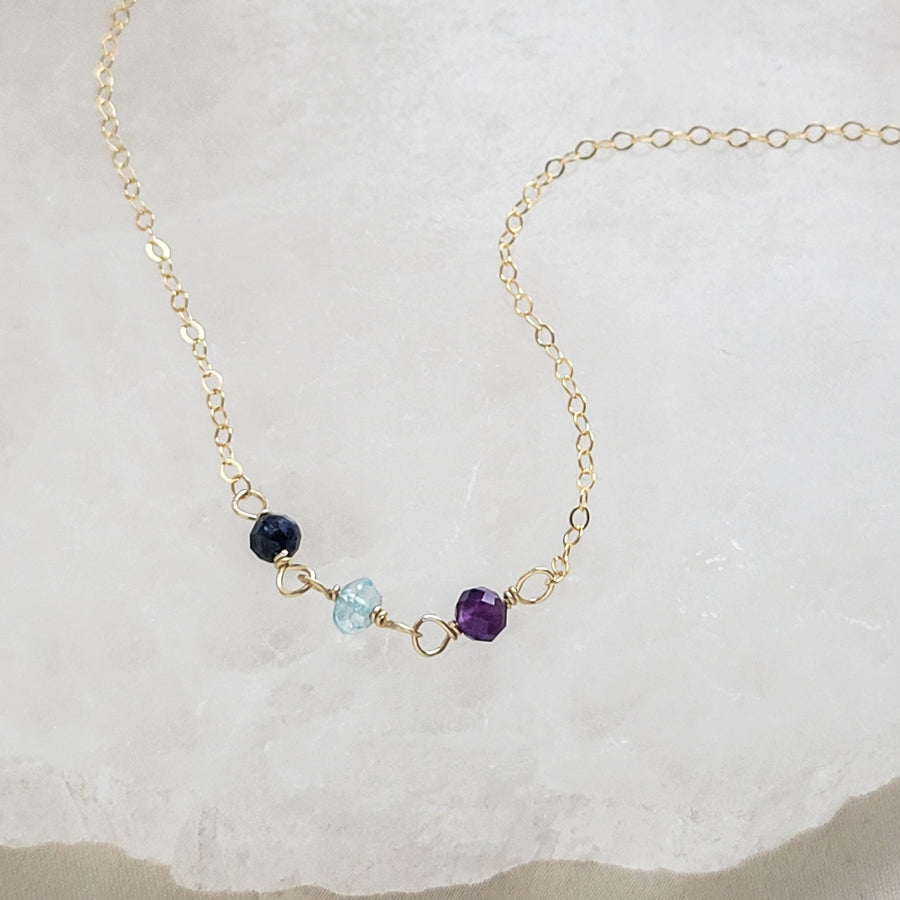 Dainty Birthstone Necklace • Tiny Gemstone • Birthday Gift • Layering Necklace • Personalized Jewelry • Delicate Gold Chain • Gift For Her