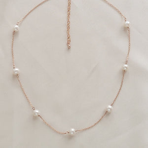 Pretty Pearl Choker • White Freshwater Pearls • Layering Choker • Wedding Jewelry • Thin Gold Chain • Dainty Necklace • Bridesmaid Gift