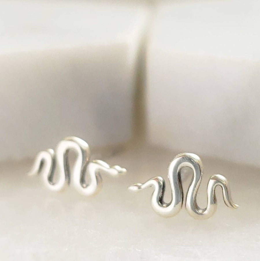 Tiny Snake Studs • Golden Snake Earrings • Small Stud Earrings • Little Snakes • Delicate Post Earrings • Snake Jewelry