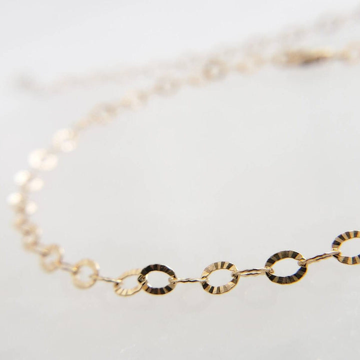 Sparkle Chain Bracelet • Diamond Cut Link • Delicate Gold Bracelet • Stacking • Layering • Gift For Her • Girlfriend Gift • Dainty Jewelry