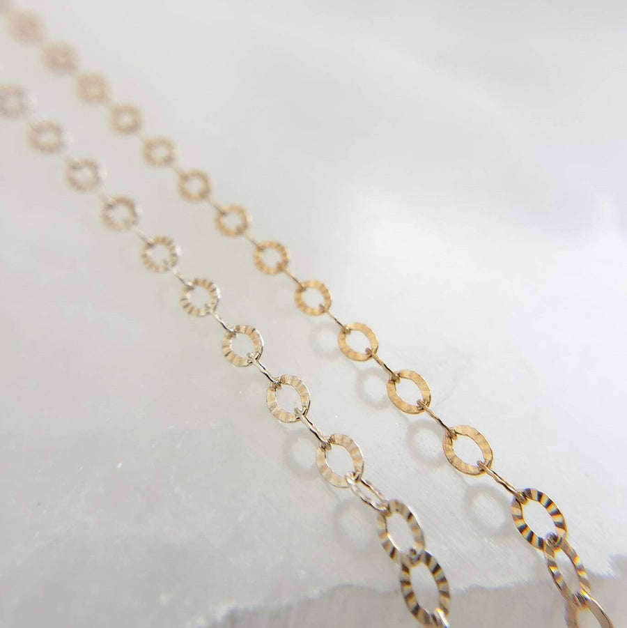 Sparkle Chain Bracelet • Diamond Cut Link • Delicate Gold Bracelet • Stacking • Layering • Gift For Her • Girlfriend Gift • Dainty Jewelry