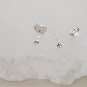 Super Tiny CZ Stud Earrings • Cubic Zirconia Studs • Dainty Silver Earring Studs • Delicate Sparkle Studs • Multiple Piercing Studs