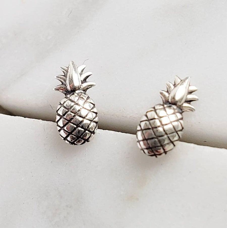 Teeny Tiny Pineapple Studs • Little Silver Pineapples • Baby Pineapple Earrings • Tiny Studs • Hawaiian Style • Little Silver Studs