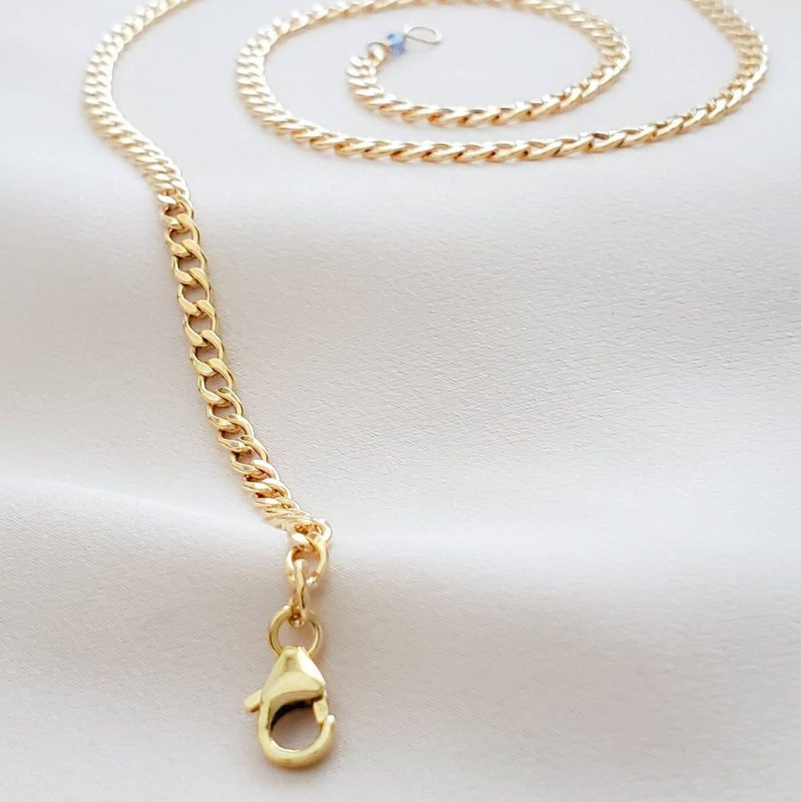 Dainty Curb Chain Necklace • Modern Minimalist Layering Necklace • Flat Gold Chain • Simple Gold Chain • Cuban Curb Chain • Gold Chain Link