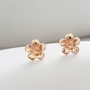 Tiny Cherry Blossom Studs • Petite Gold Flowers • Small Flower Posts • Simple Minimal Earrings • Sterling Silver Flowers • Stud Earrings