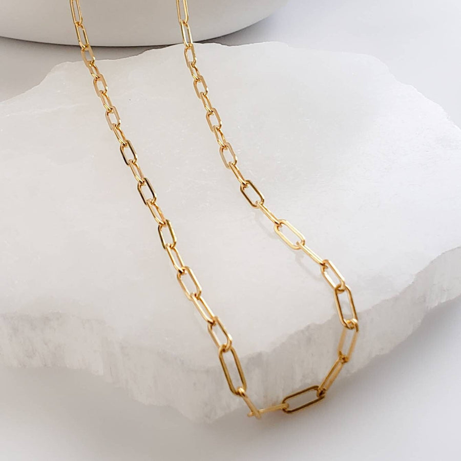 Modern Link Necklace • Minimalist Chain • Chunky Chain • Rectangle Chain • Modern Gold Links • Golden Minimalist Chain • Paper Clip Link