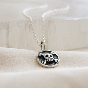 Best Friend Gift • Tiny Skull & Crossbones Necklace • BFF • Gang Of Two • Tough Girls • Skull Pendant • Badass Girls • Jolly Roger • Pirates