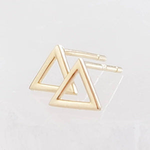 14k Gold Triangle Studs • Small Geometric Earrings • Gold Triangular Earrings • Minimalist Earrings • Post Earrings • 14 Karat Gold Earrings