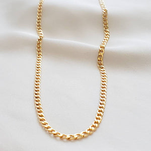 Dainty Curb Chain Necklace • Modern Minimalist Layering Necklace • Flat Gold Chain • Simple Gold Chain • Cuban Curb Chain • Gold Chain Link