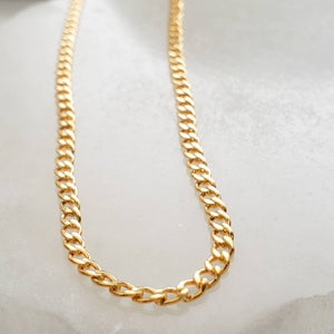 Dainty Curb Chain Necklace • Modern Minimalist Layering Necklace • Flat Gold Chain • Simple Gold Chain • Cuban Curb Chain • Gold Chain Link