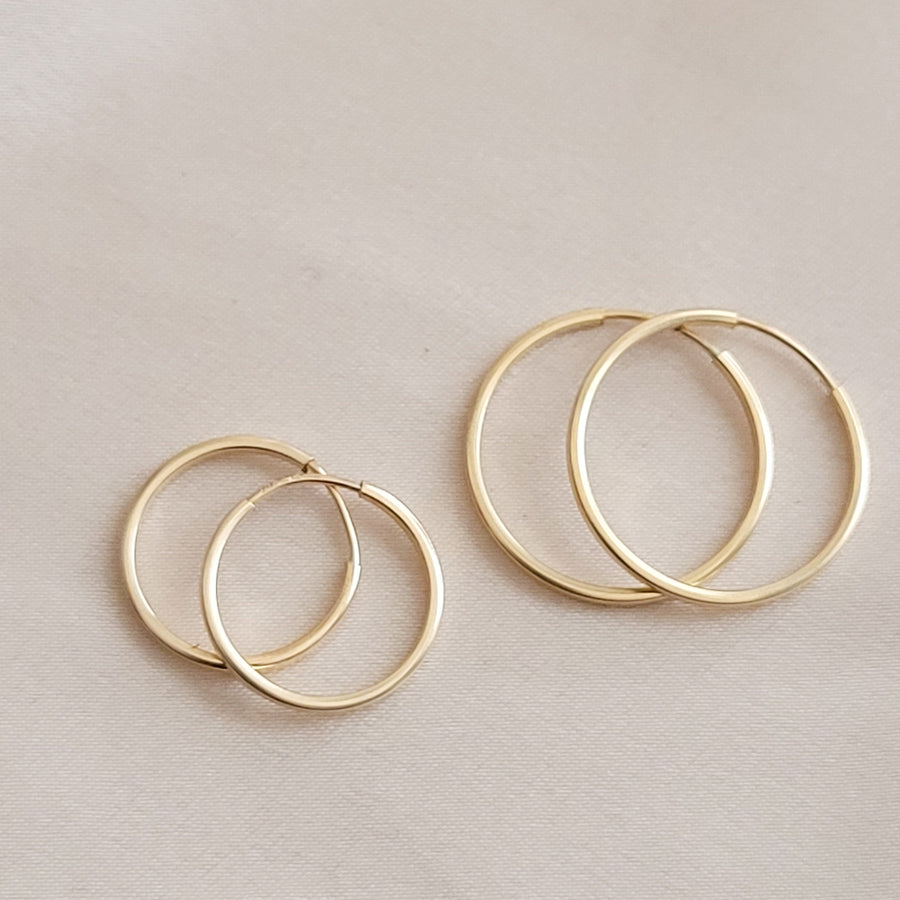 Endless Hoops • Minimalist & Modern • Gift For Her • Sterling Silver Hoops • Ear Stack • Gold Hoops • Waterproof Earrings