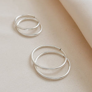 Endless Hoops • Minimalist & Modern • Gift For Her • Sterling Silver Hoops • Ear Stack • Gold Hoops • Waterproof Earrings