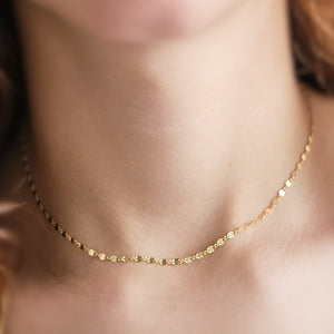 Dainty Shimmer Chain • Layering Necklace • Custom Length • Gift For Her • Sparkle Choker • Delicate Chain • Fine Gold Chain • Gift Idea